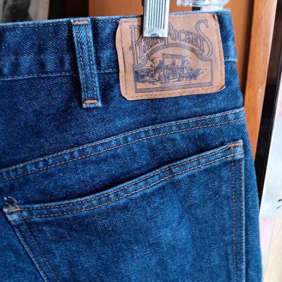 Vintage Mens Bootcut Jeans 36x26 80s JC PENNEY PLAIN POCKETS CLASSIC Flare FLARE - Picture 5 of 7